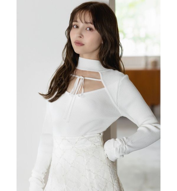 dazzlin「バックオープンリブニットトップス」|ニット・セーター|