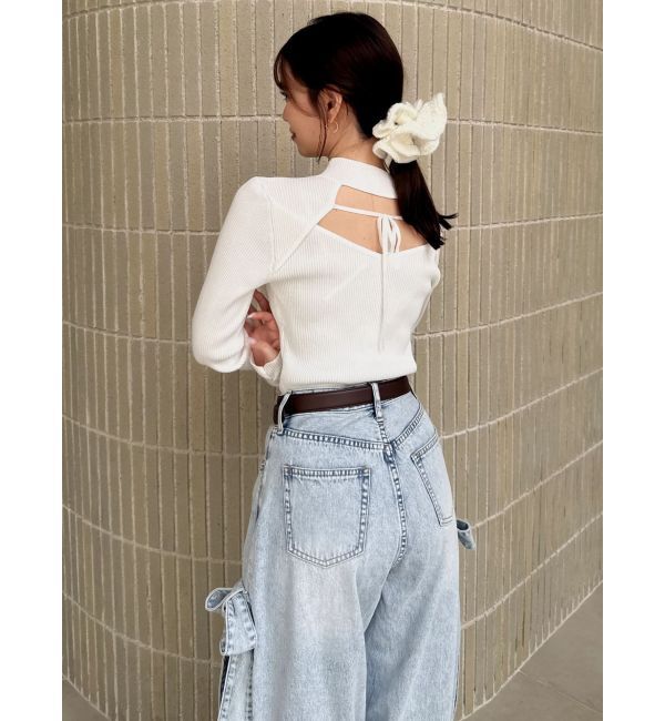 dazzlin「バックオープンリブニットトップス」|ニット・セーター|