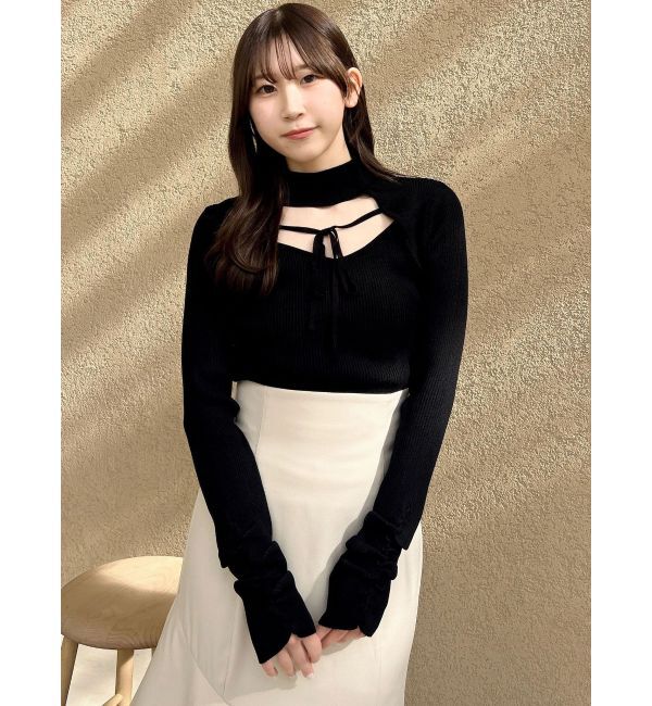 dazzlin「バックオープンリブニットトップス」|ニット・セーター|