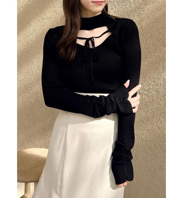 dazzlin「バックオープンリブニットトップス」|ニット・セーター|