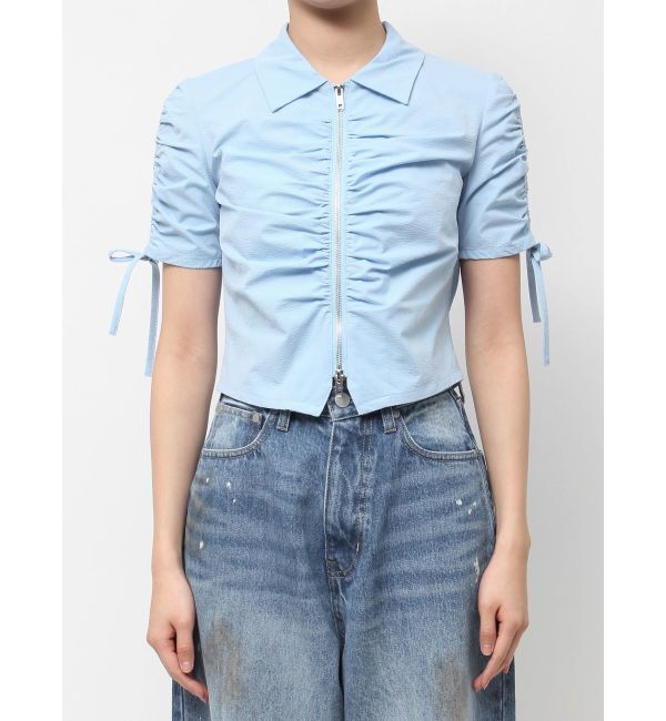 EMODA「ギャザージップシャツトップ」|Tシャツ・カットソー|