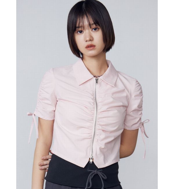 EMODA「ギャザージップシャツトップ」|Tシャツ・カットソー|