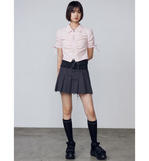 EMODA「ギャザージップシャツトップ」|Tシャツ・カットソー|