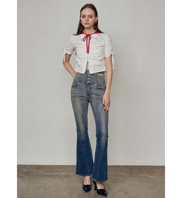 EMODA「ギャザージップシャツトップ」|Tシャツ・カットソー|