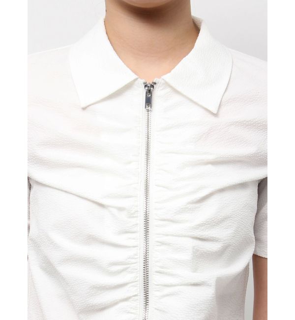 EMODA「ギャザージップシャツトップ」|Tシャツ・カットソー|