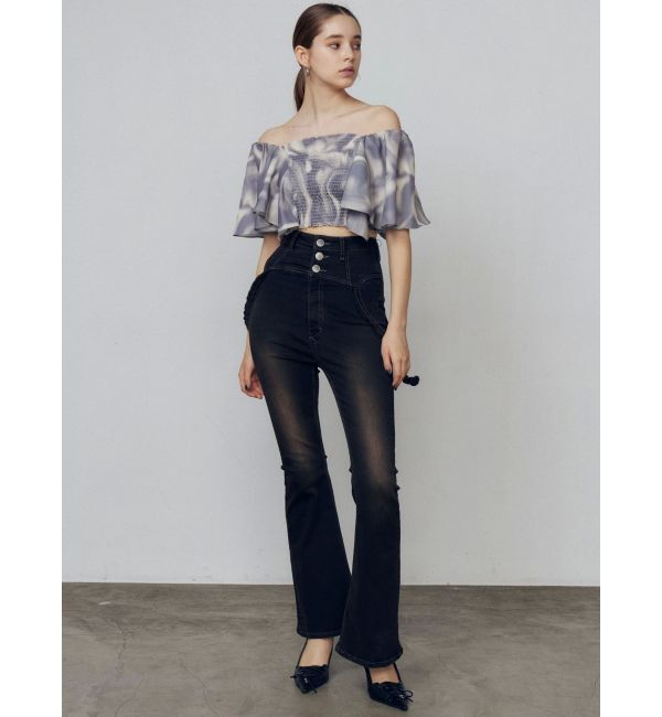 EMODA「ペタルスリーブショートトップ」|Tシャツ・カットソー|