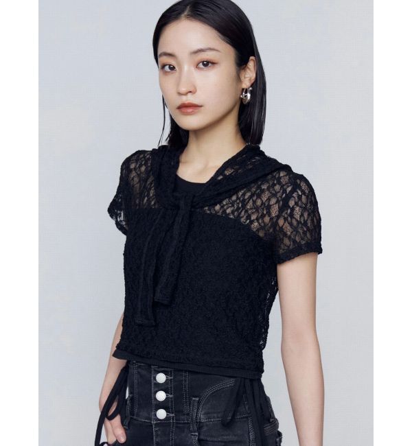 EMODA「レース2ピーストップ」|Tシャツ・カットソー|ブラック