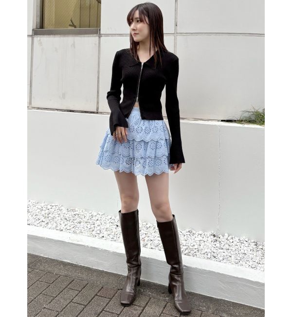 MERCURYDUO「スカラップレースティアードスカパン」|スカート|