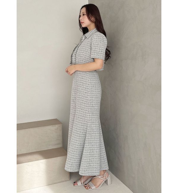 MERCURYDUO「ハーフスリーブツイードフィットジャケット」|その他|