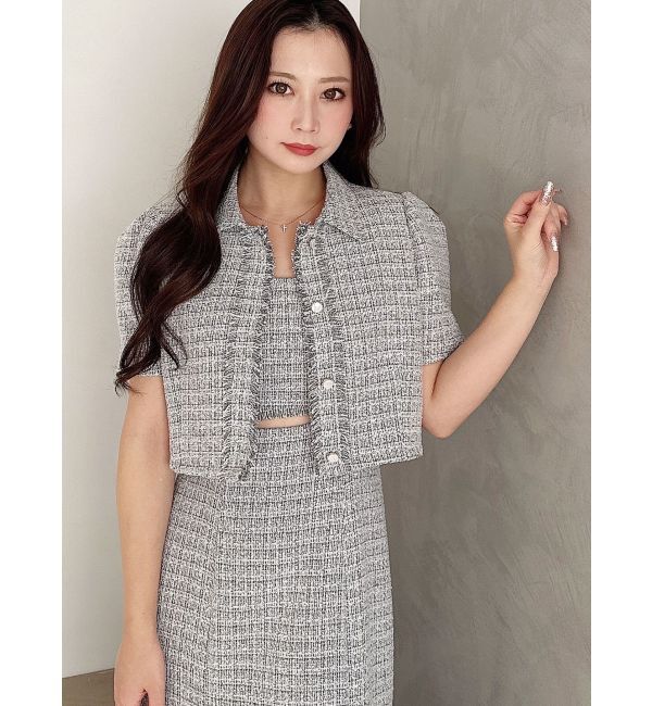MERCURYDUO「ハーフスリーブツイードフィットジャケット」|その他|