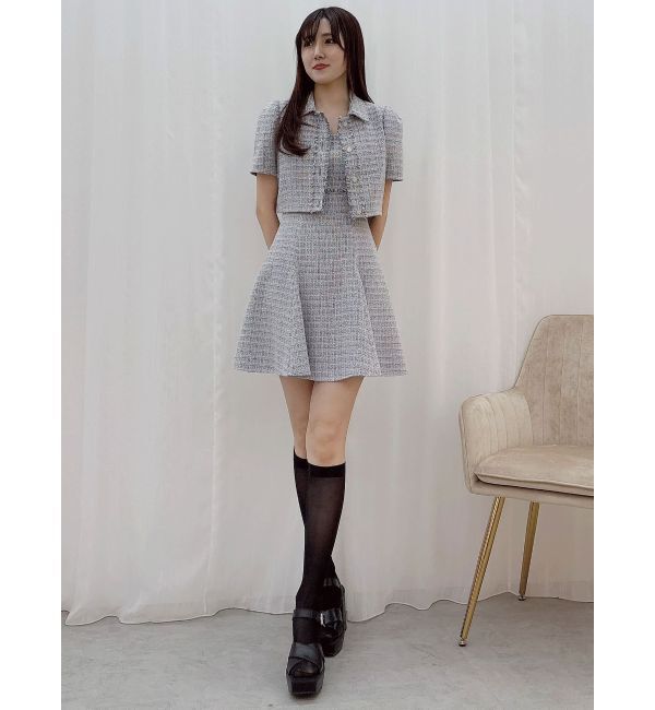 MERCURYDUO「ハーフスリーブツイードフィットジャケット」|その他|