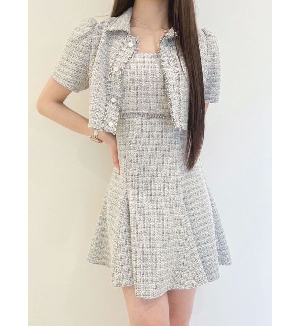 MERCURYDUO「ハーフスリーブツイードフィットジャケット」|その他|