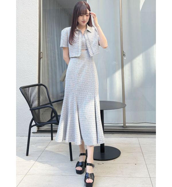 MERCURYDUO「ハーフスリーブツイードフィットジャケット」|その他|