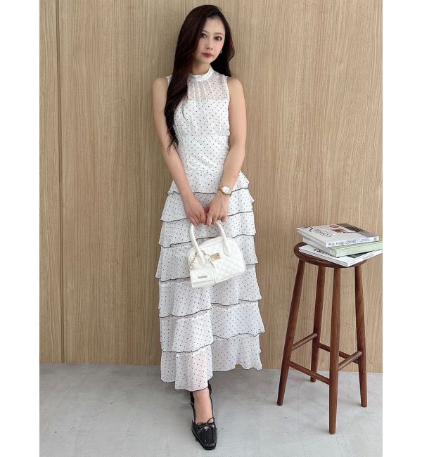 MERCURYDUO「シフォンティアードワンピース」|ワンピース|