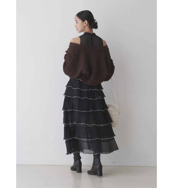 MERCURYDUO「シフォンティアードワンピース」|ワンピース|