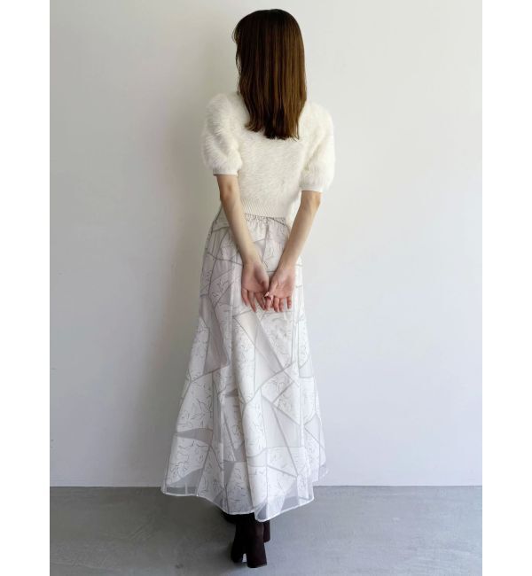 MERCURYDUO「ファーライクシャギークロップドパフニット」|ニット・セーター|