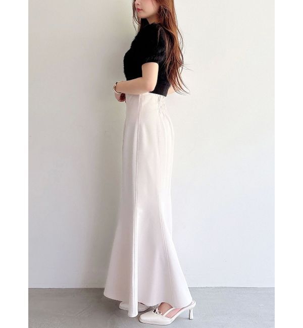 MERCURYDUO「ファーライクシャギークロップドパフニット」|ニット・セーター|