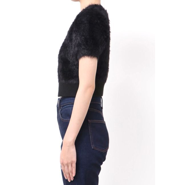 MERCURYDUO「ファーライクシャギークロップドパフニット」|ニット・セーター|