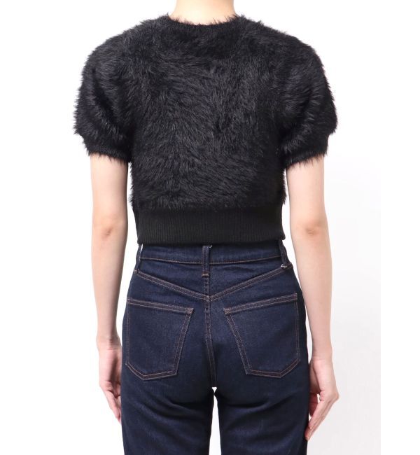 MERCURYDUO「ファーライクシャギークロップドパフニット」|ニット・セーター|