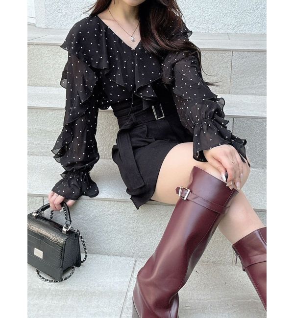 MERCURYDUO「シフォンラッフルブラウス」|シャツ・ブラウス|