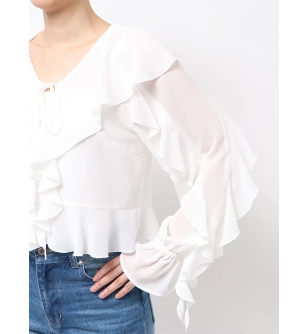 MERCURYDUO「シフォンラッフルブラウス」|シャツ・ブラウス|