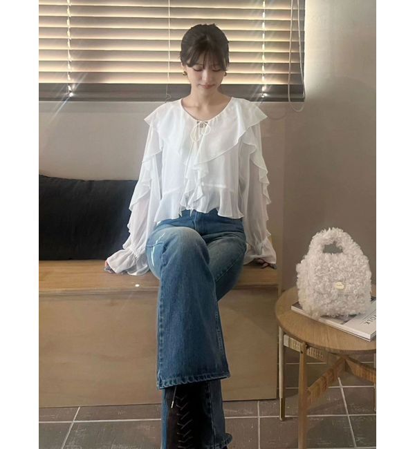 MERCURYDUO「シフォンラッフルブラウス」|シャツ・ブラウス|