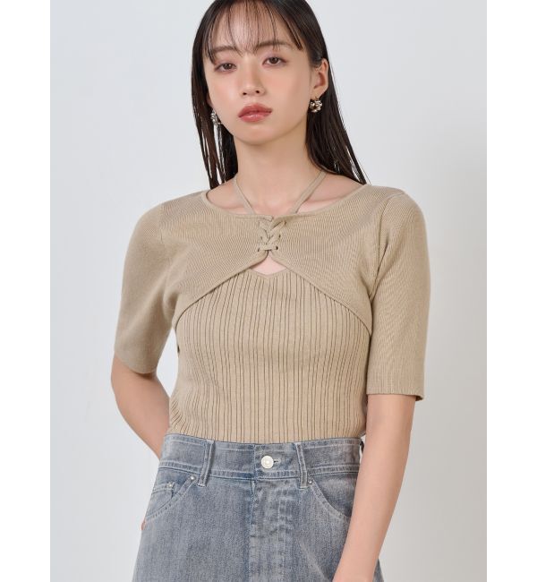 MURUA「ストリングタイニット」|ニット・セーター|ベージュ