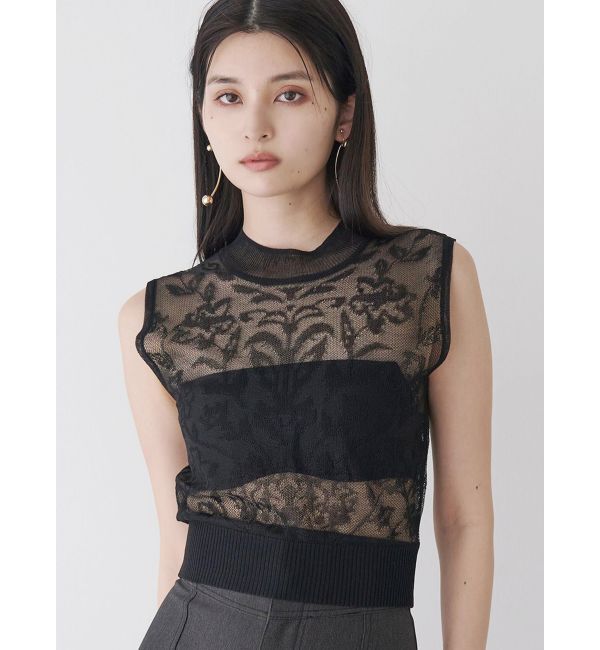 MURUA「シアージャガードニット」|ニット・セーター|ブラック