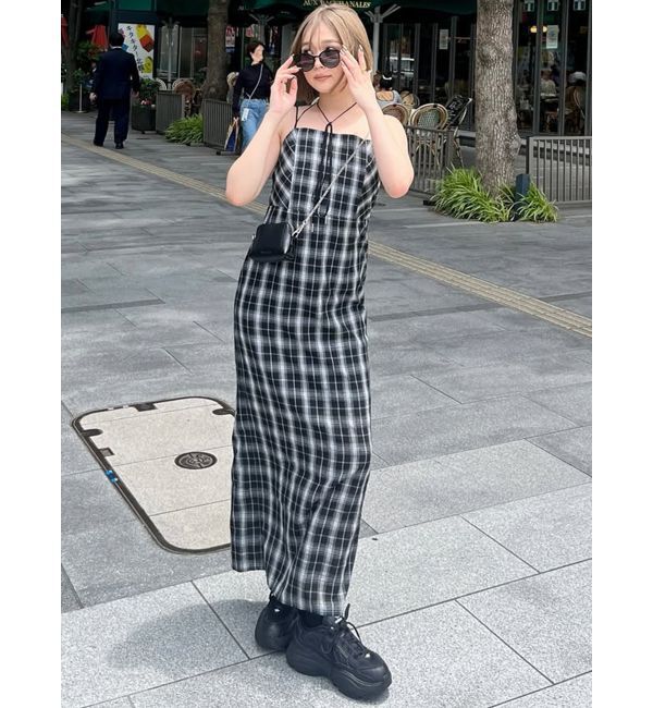 MURUA「2WAYチェックキャミワンピース」|ワンピース|