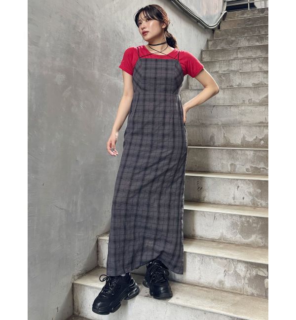 MURUA「2WAYチェックキャミワンピース」|ワンピース|