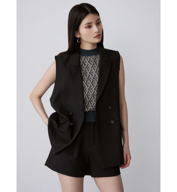 MURUA「ジオメトリックフレンチスリーブニットタンク」|ニット・セーター|