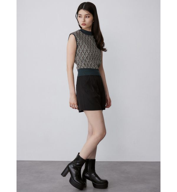 MURUA「ジオメトリックフレンチスリーブニットタンク」|ニット・セーター|