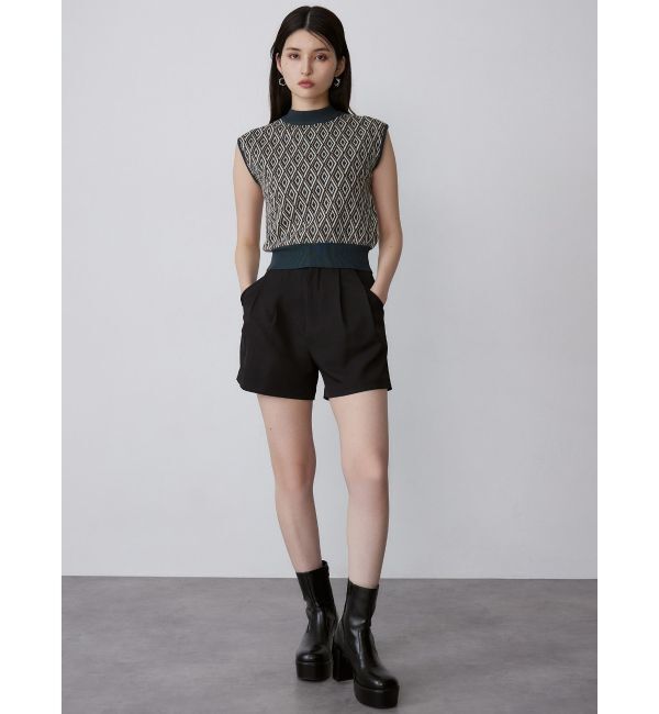 MURUA「ジオメトリックフレンチスリーブニットタンク」|ニット・セーター|