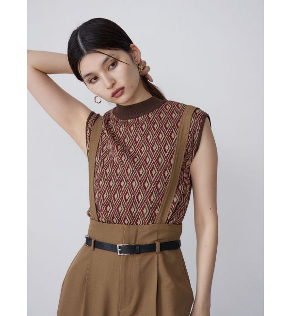 MURUA「ジオメトリックフレンチスリーブニットタンク」|ニット・セーター|