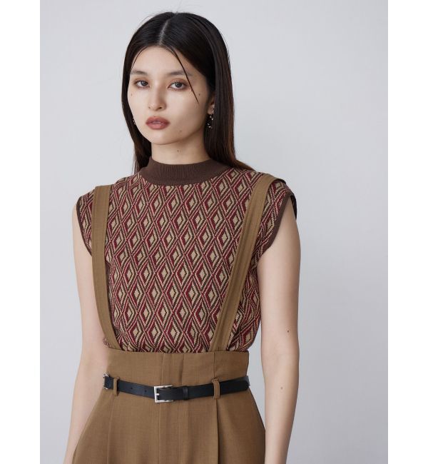 MURUA「ジオメトリックフレンチスリーブニットタンク」|ニット・セーター|