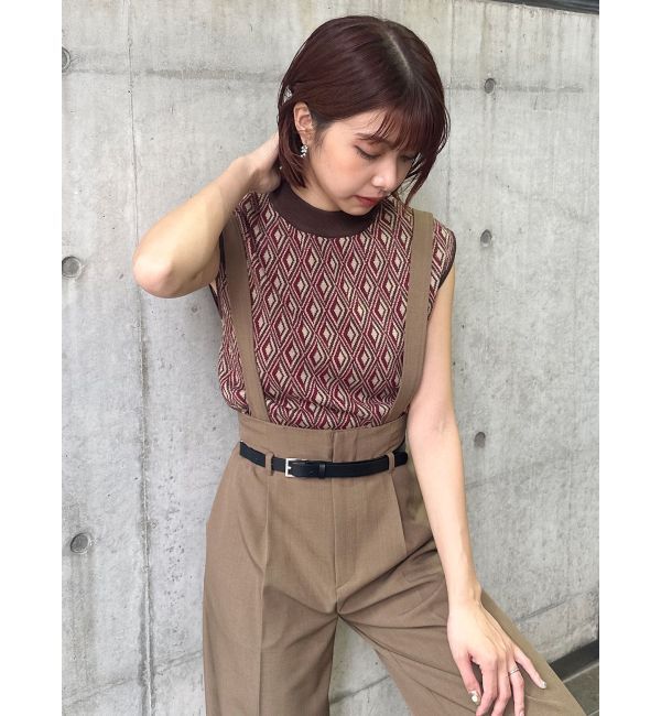 MURUA「ジオメトリックフレンチスリーブニットタンク」|ニット・セーター|