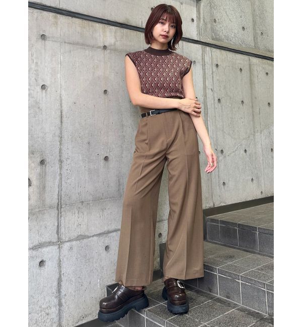 MURUA「ジオメトリックフレンチスリーブニットタンク」|ニット・セーター|