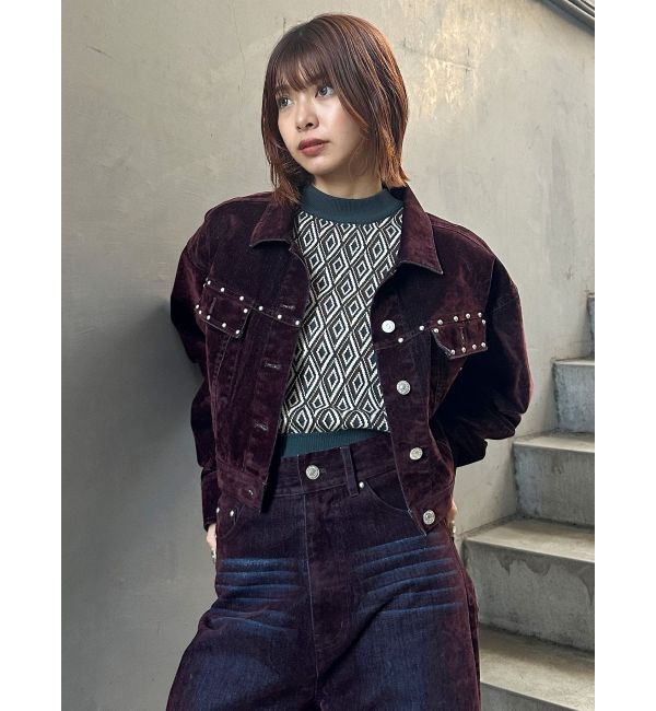 MURUA「ジオメトリックフレンチスリーブニットタンク」|ニット・セーター|