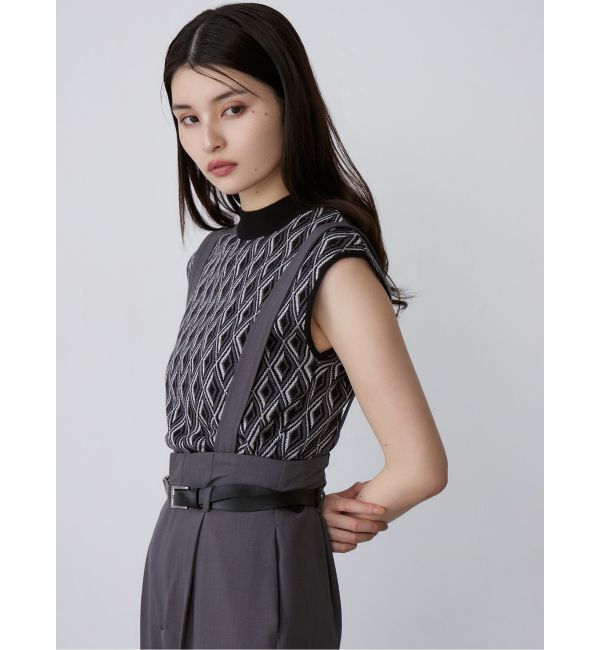 MURUA「ジオメトリックフレンチスリーブニットタンク」|ニット・セーター|