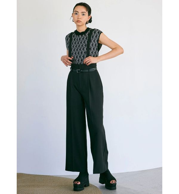 MURUA「ジオメトリックフレンチスリーブニットタンク」|ニット・セーター|