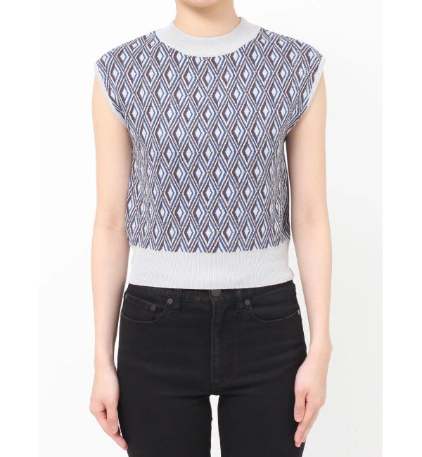 MURUA「ジオメトリックフレンチスリーブニットタンク」|ニット・セーター|
