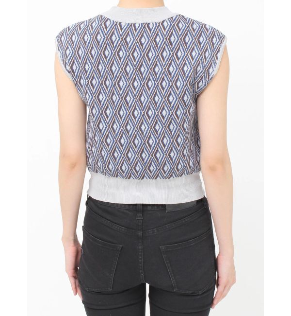 MURUA「ジオメトリックフレンチスリーブニットタンク」|ニット・セーター|