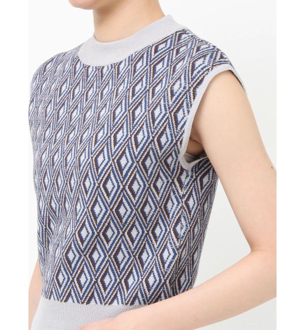 MURUA「ジオメトリックフレンチスリーブニットタンク」|ニット・セーター|