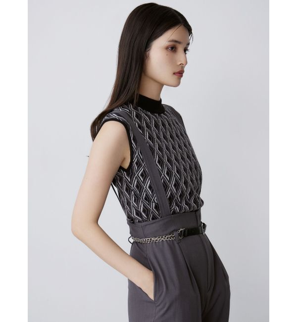 MURUA「ジオメトリックフレンチスリーブニットタンク」|ニット・セーター|