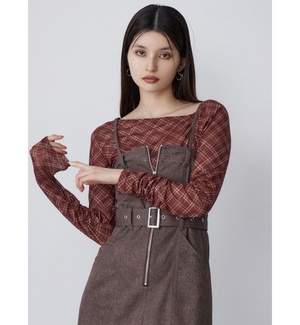 MURUA「チェックシアートップス」|Tシャツ・カットソー|