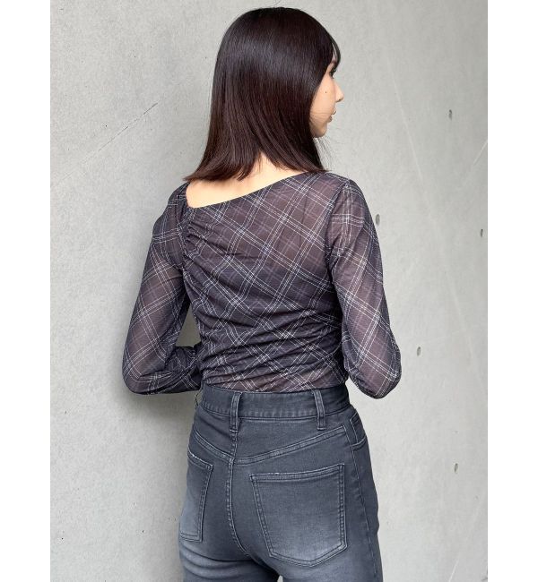 MURUA「チェックシアートップス」|Tシャツ・カットソー|