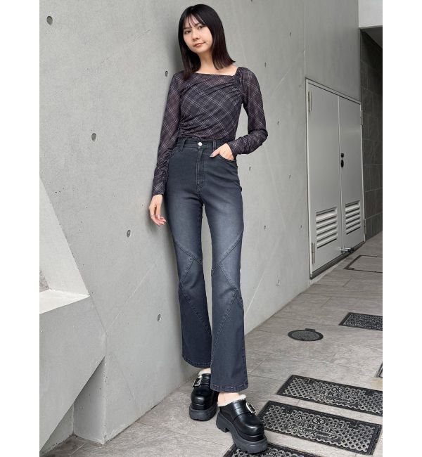 MURUA「チェックシアートップス」|Tシャツ・カットソー|