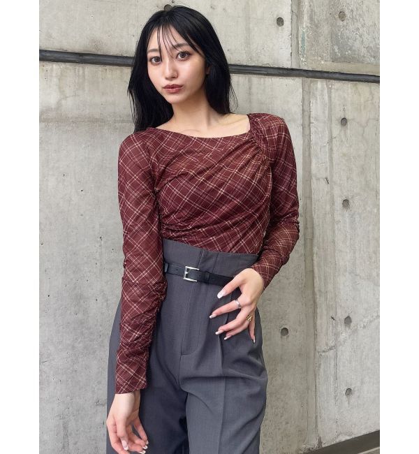 MURUA「チェックシアートップス」|Tシャツ・カットソー|