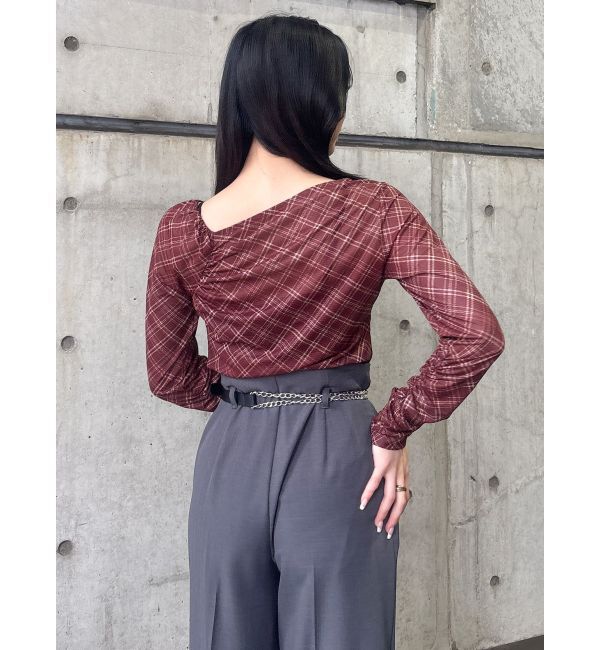 MURUA「チェックシアートップス」|Tシャツ・カットソー|