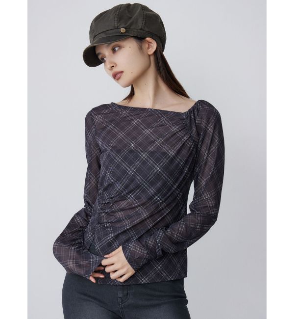 MURUA「チェックシアートップス」|Tシャツ・カットソー|